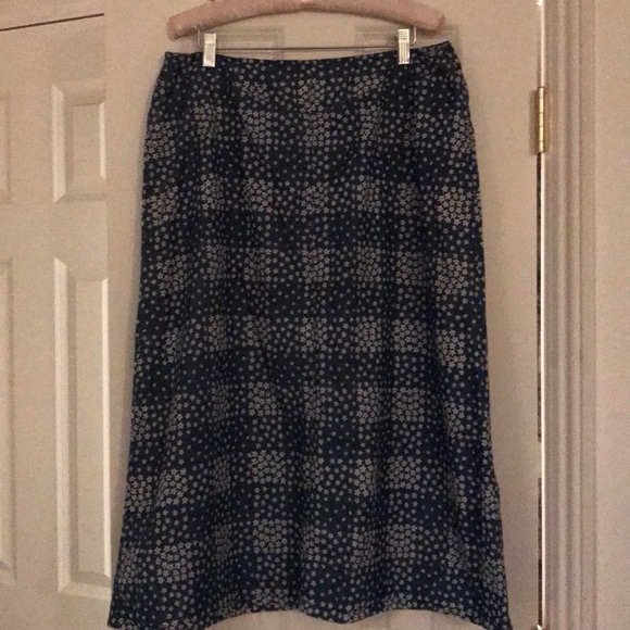 Liz Claiborne Blue/White Cotton A-Line Skirt.18204 - Picture 2 of 4